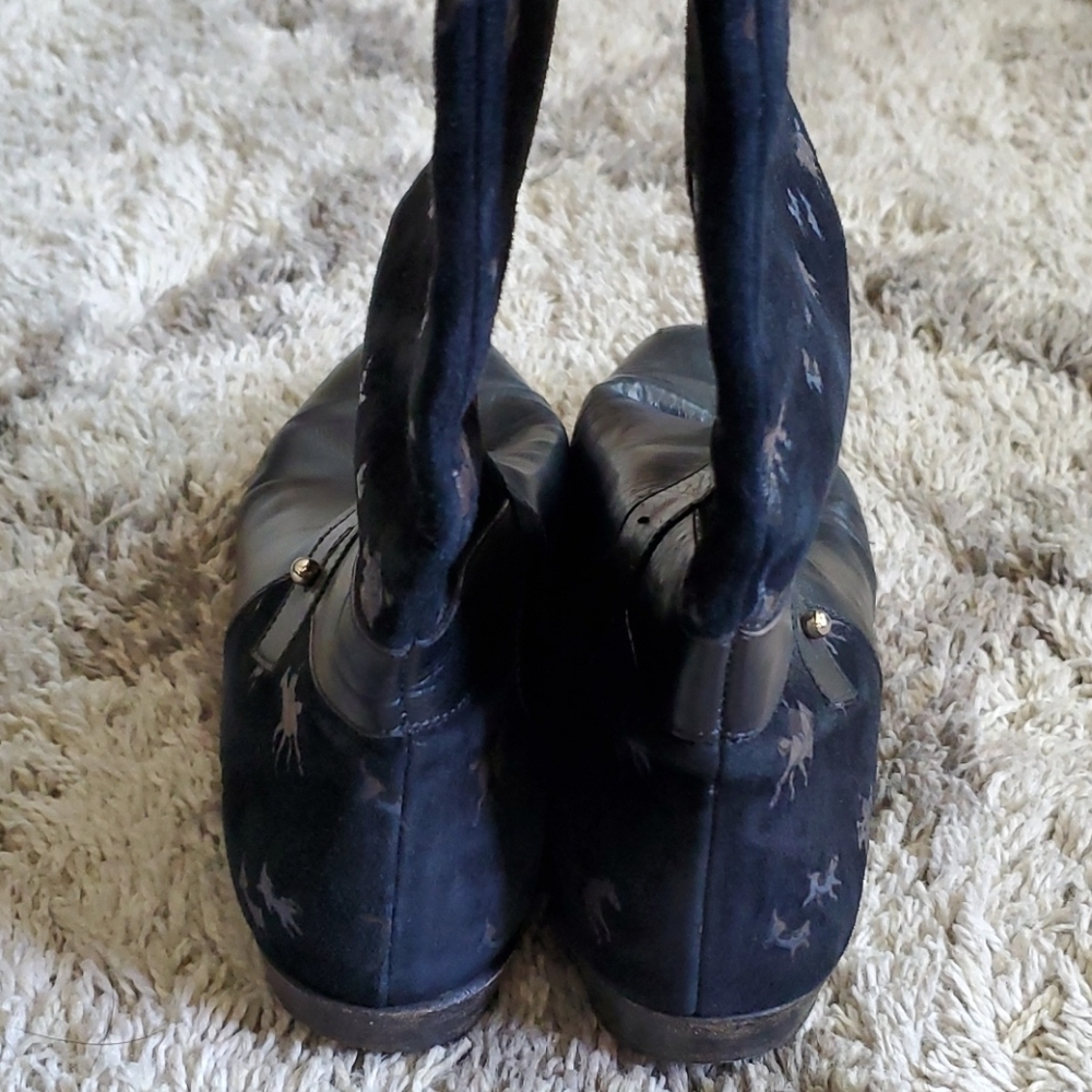 Bally Vintage RARE Horse Print Pull On Boots 8 1/2 - Picture 6 of 7